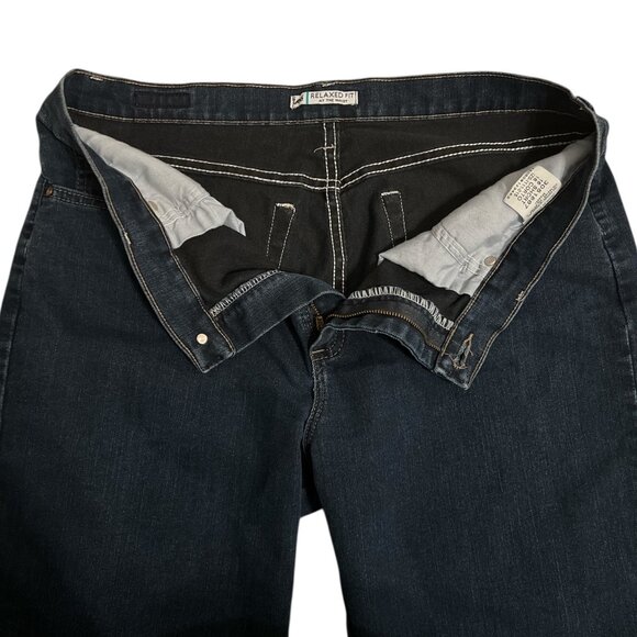 Lee Relaxed Fit Straight Leg Jeans Women's Size 16 SHORT Dark Blue Style 3051867 - Picture 4 of 7